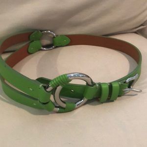 Ralph Lauren lime green leather belt